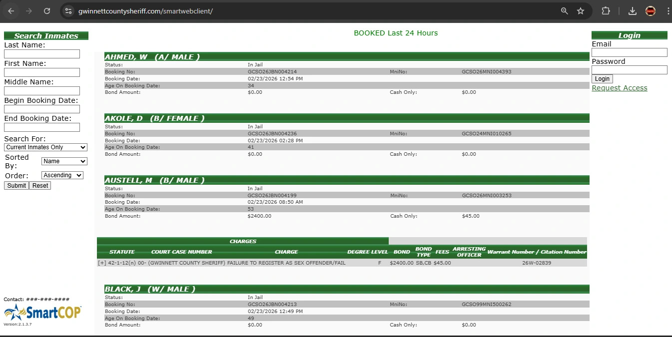 Gwinnett County Jail Inmate Search