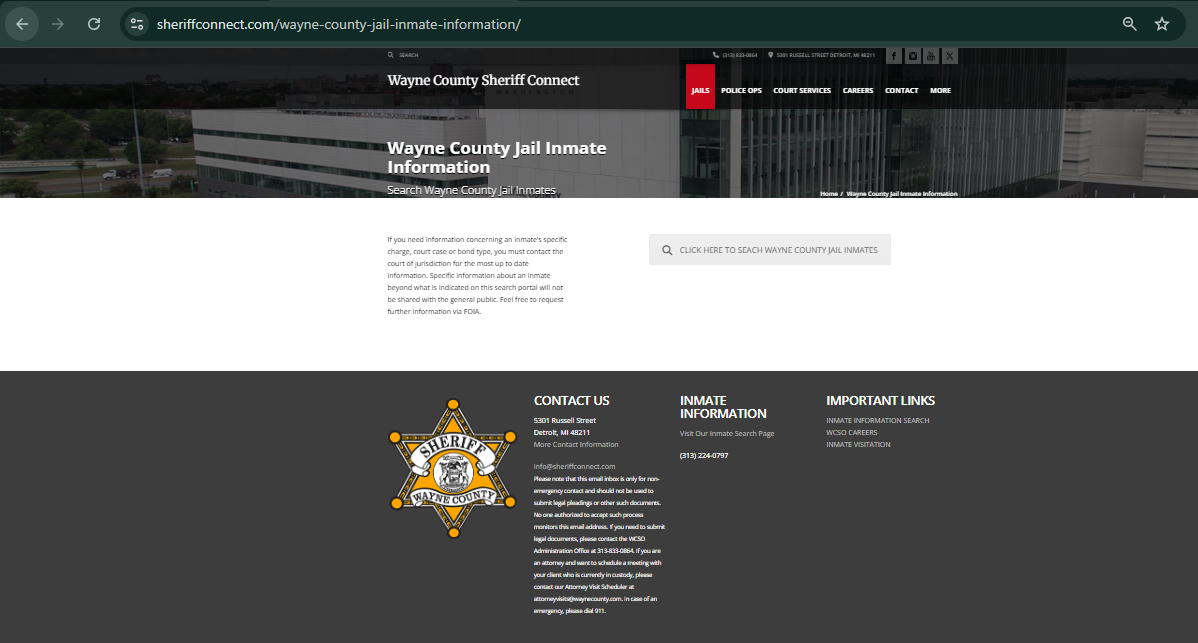 Wayne County Jail Inmate Search