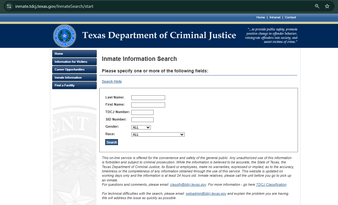 Texas Jail Inmate Search