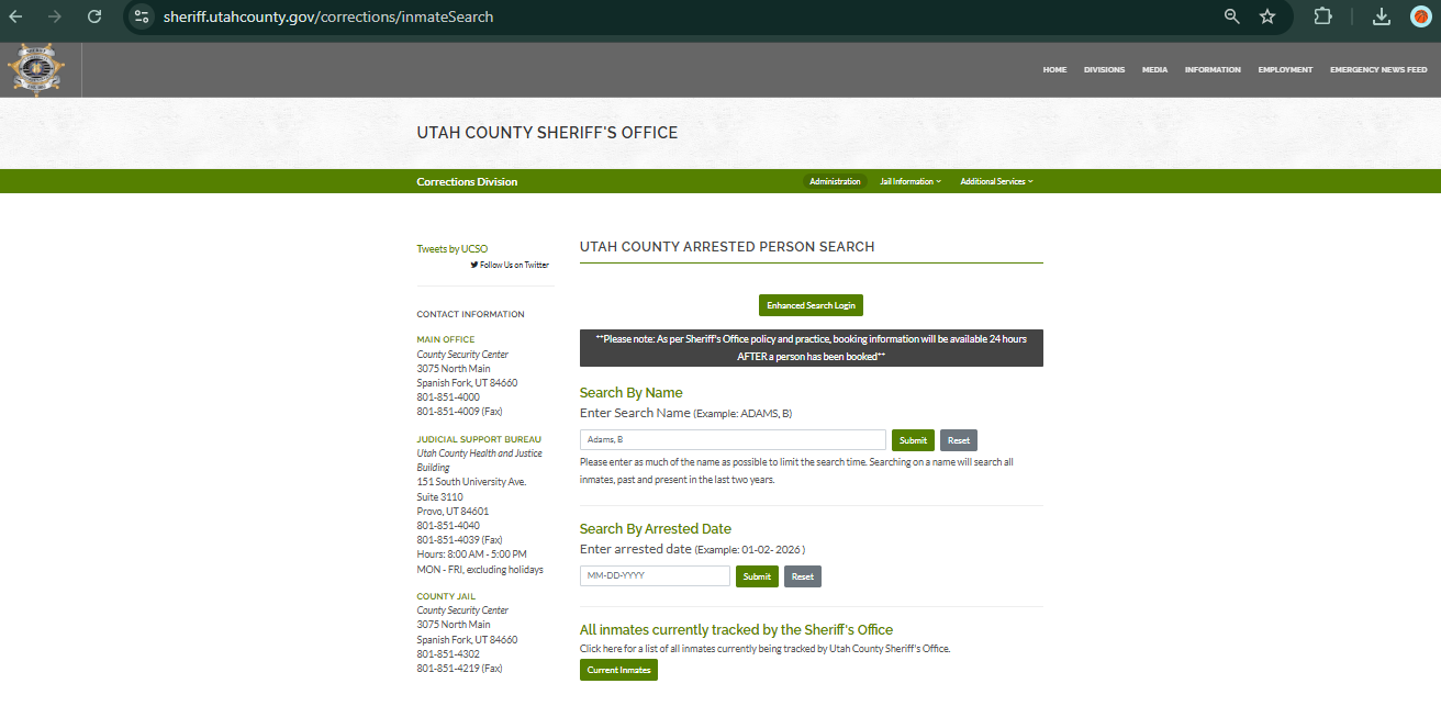 Utah County Jail Inmate Search