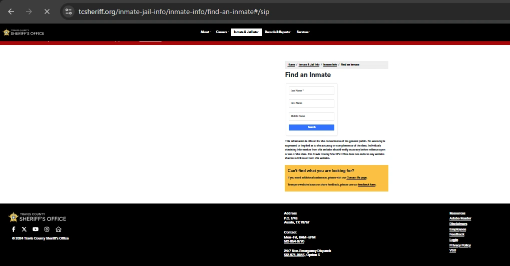 Travis County Jail Inmate Search