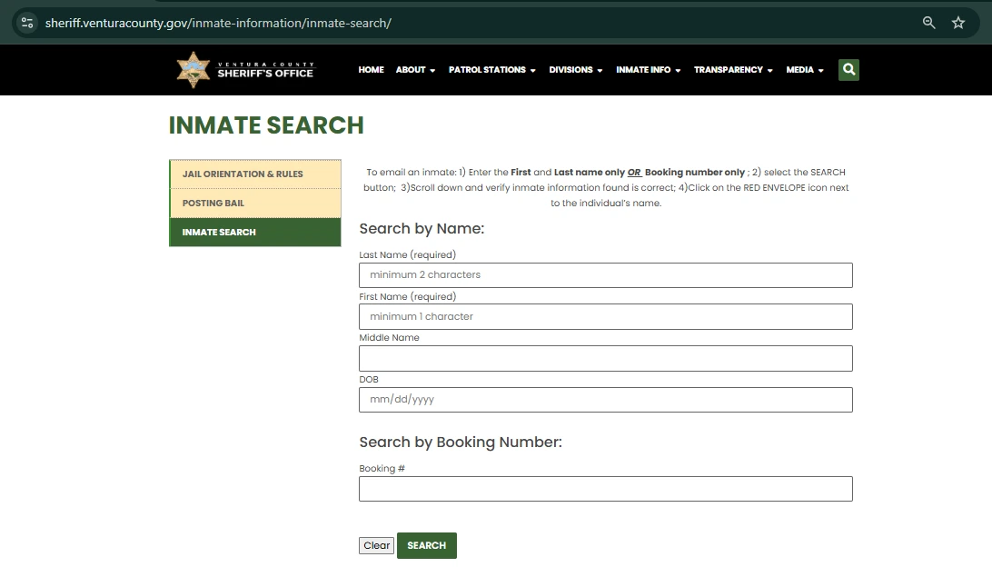 Ventura County Jail Inmate Search