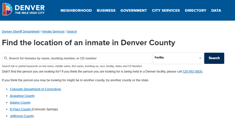 Denver Jail Inmate Search