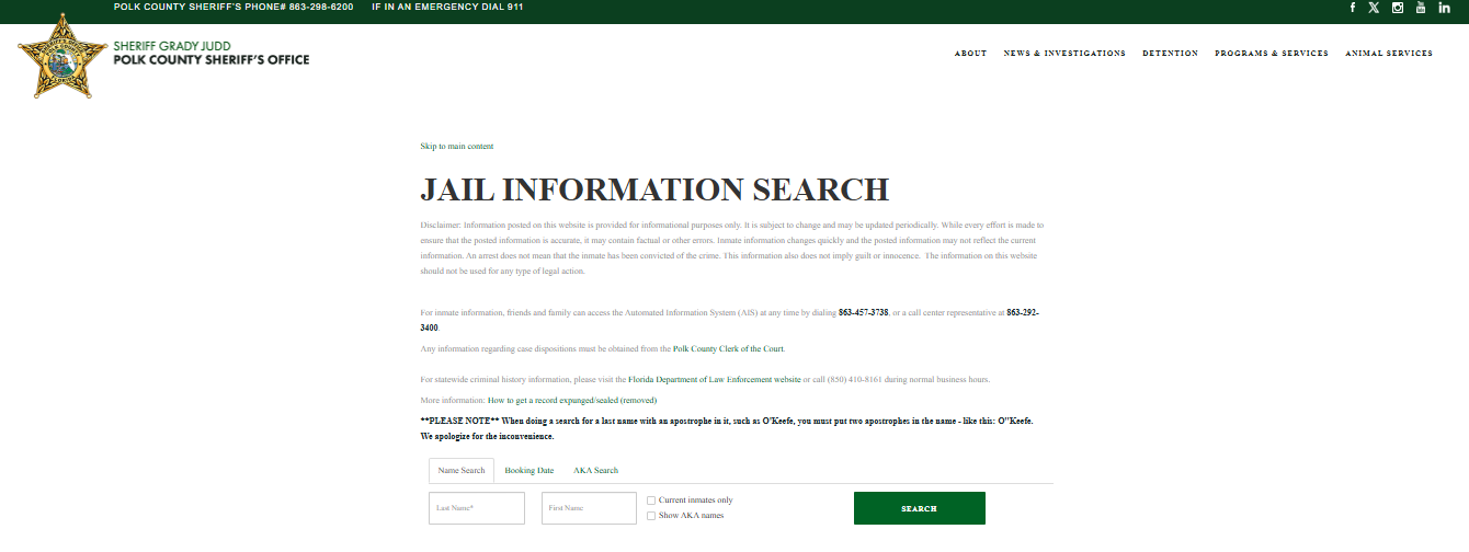 Polk County Jail Inmate Search