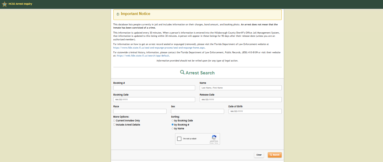 Hillsborough County Jail Inmate Search